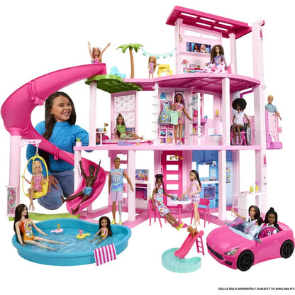 Barbie Dreamhouse Interactive Dollhouse With Waterslide, 10 Themed Rooms, 75+ Accessories