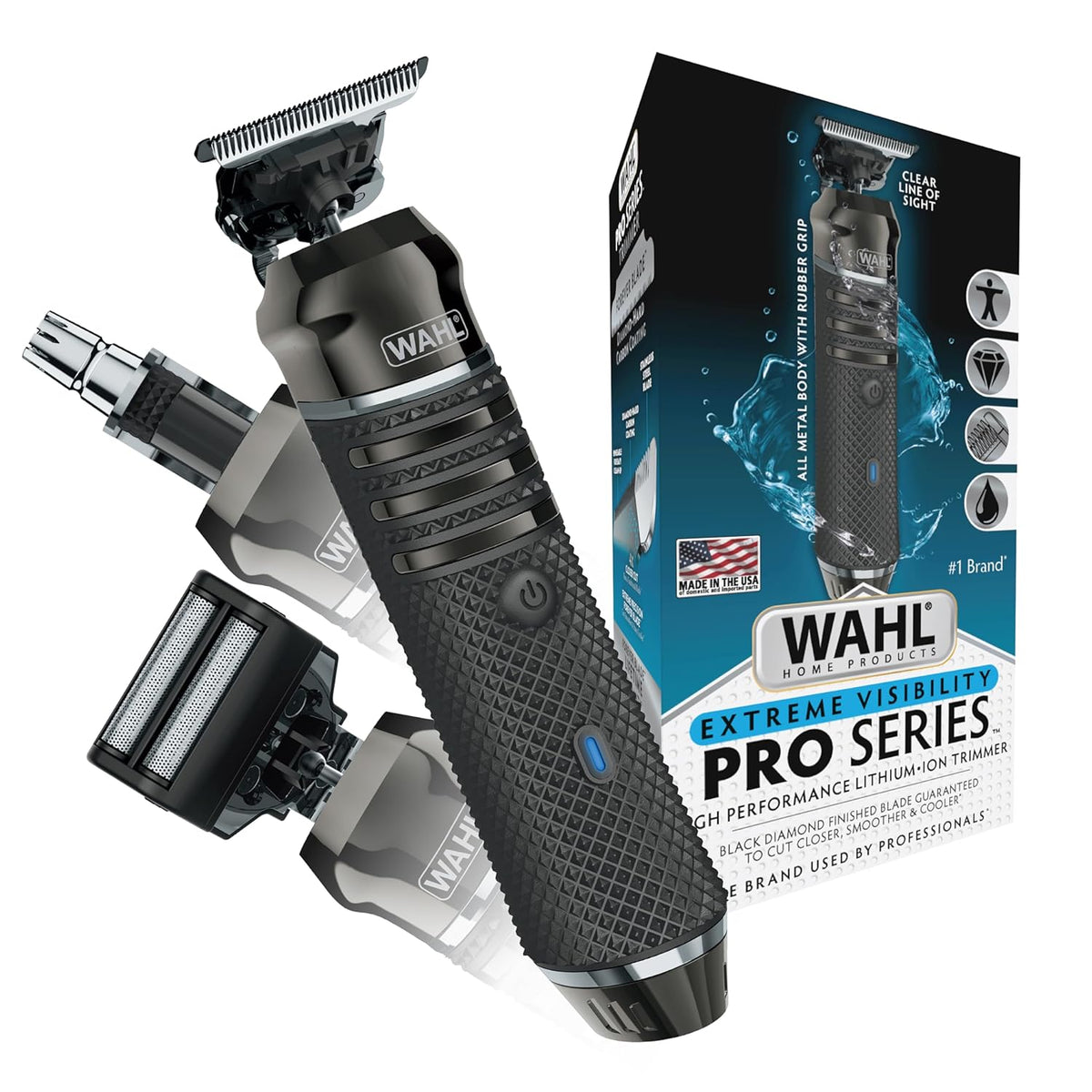 Wahl USA Pro Series High Visibility Skeleton Beard Trimmer, Lithium-Ion Cordless USB Rechargeable - 3026018