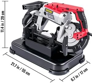 Portable Band Saw 110V 10 Amp 5 Inch Cutting Capacity With Removable Alloy Steel Base