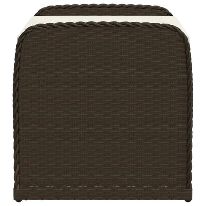 vidaXL Outdoor Poly Rattan Storage Bench With Cushion, Black, 45.3 x 20.1 x 20.5 in