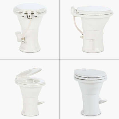 Dometic 310 RV Toilet, Oblong, PowerFlush, White