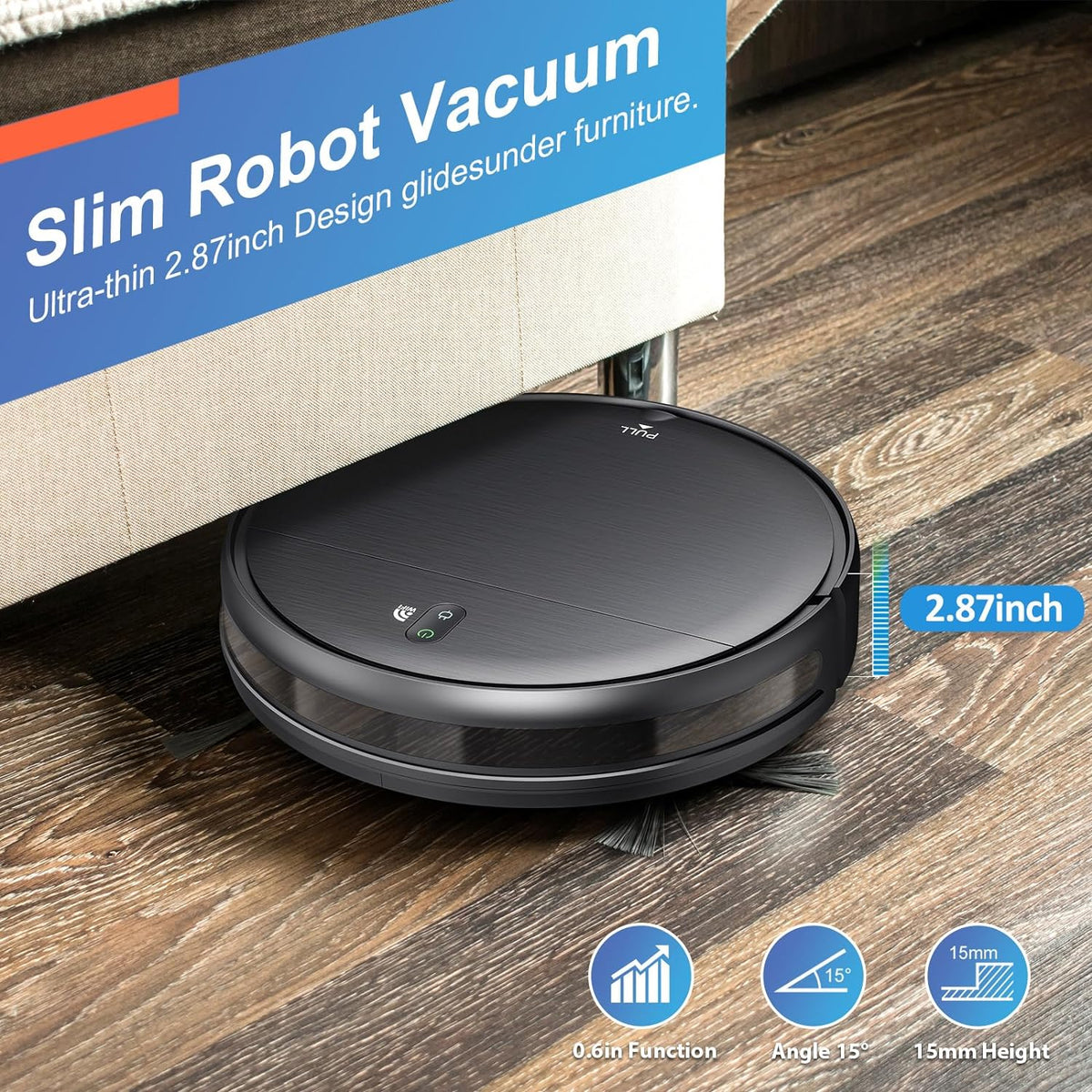 Robot Vacuum And Mop Combo, Deep Black, 11.8 x 11.8 x 2.87 in - BR151
