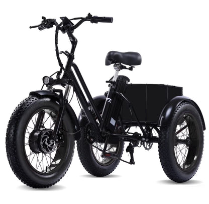 YEBEI Folding Electric Tricycle for Adults, 500W Motor, 48V15AH Lithium Battery, 20 x 4.0 in Fat Tires