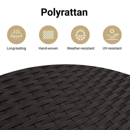 vidaXL Outdoor Poly Rattan Storage Bench With Cushion, Black, 45.3 x 20.1 x 20.5 in
