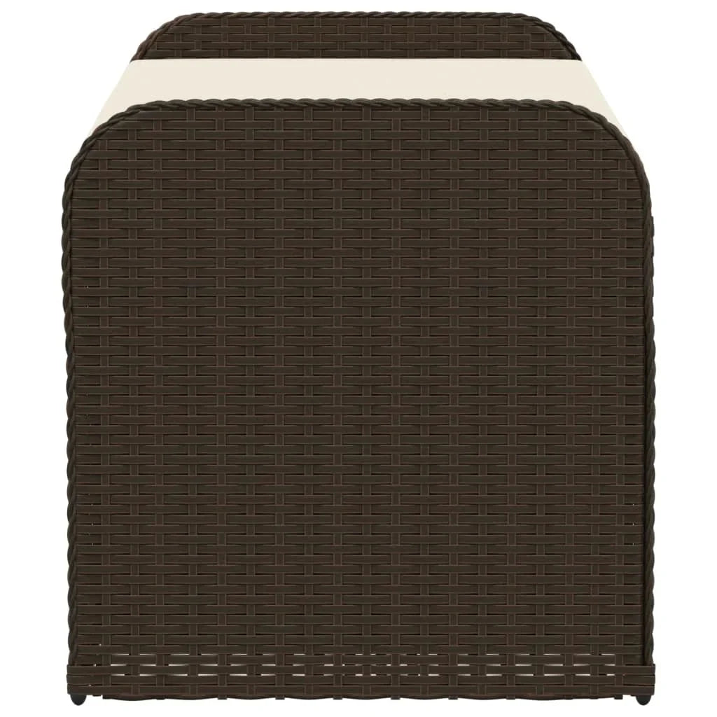 vidaXL Outdoor Poly Rattan Storage Bench With Cushion, Black, 45.3 x 20.1 x 20.5 in