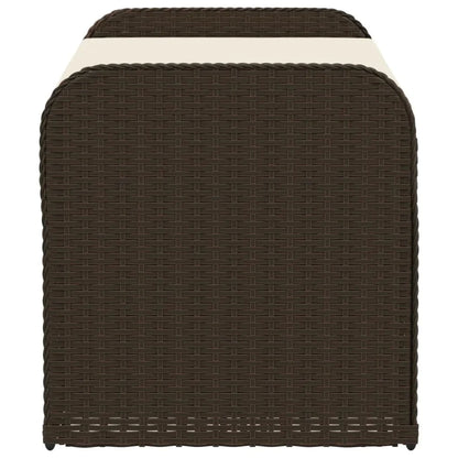 vidaXL Outdoor Poly Rattan Storage Bench With Cushion, Black, 45.3 x 20.1 x 20.5 in