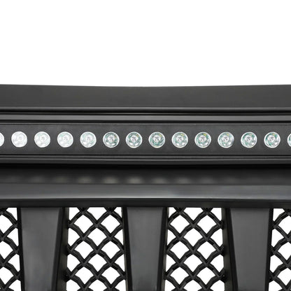 Black Front Grille With LED Off-Road Lights For 07-18 Jeep Wrangler JK - Mars Grille