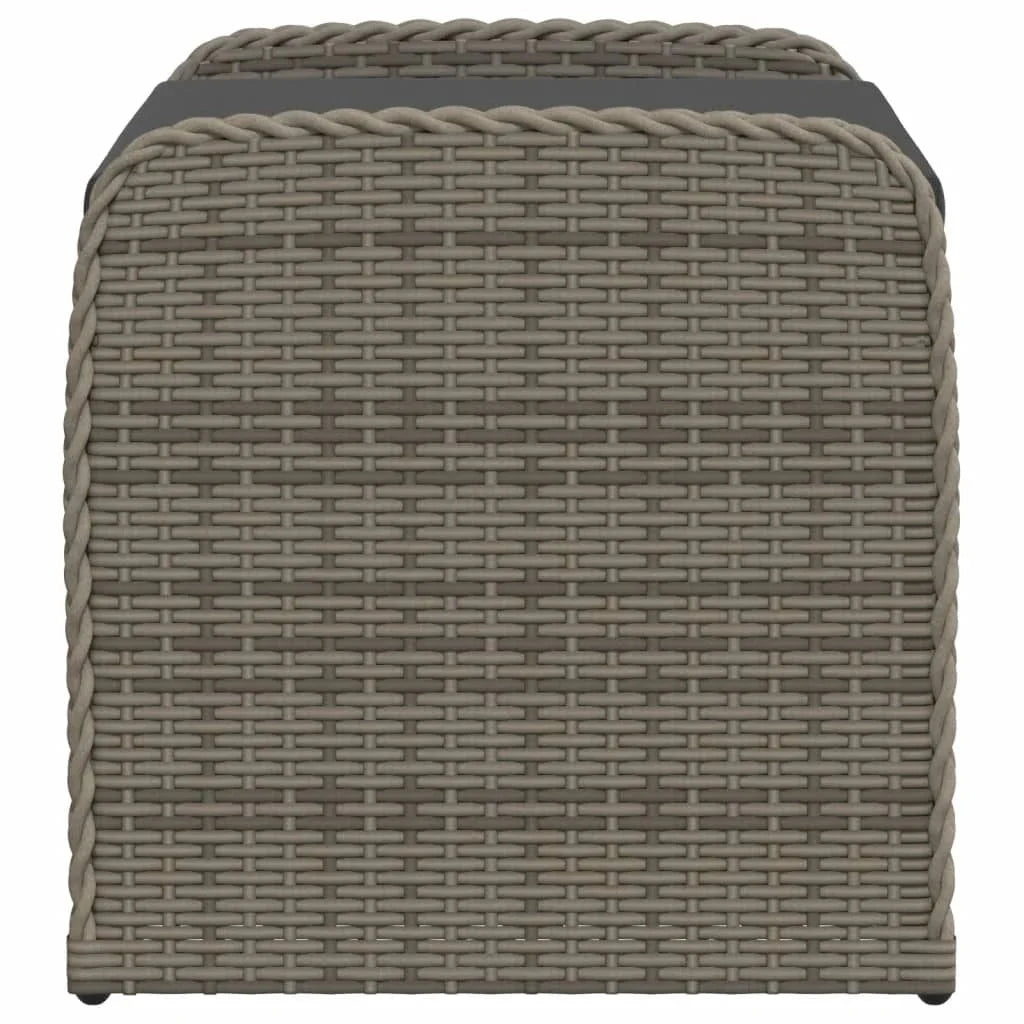vidaXL Outdoor Poly Rattan Storage Bench With Cushion, Black, 45.3 x 20.1 x 20.5 in