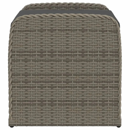 vidaXL Outdoor Poly Rattan Storage Bench With Cushion, Black, 45.3 x 20.1 x 20.5 in