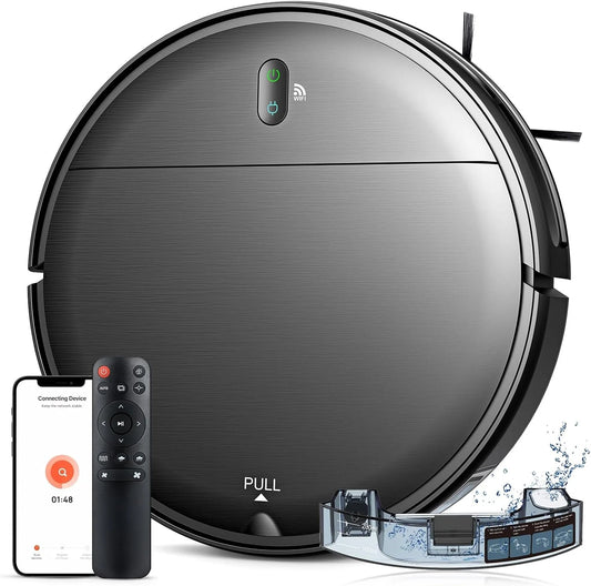 Robot Vacuum And Mop Combo, Deep Black, 11.8 x 11.8 x 2.87 in - BR151