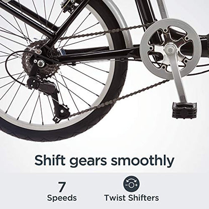 20-Inch Folding Adult Bike for Men and Women - 7-Speed Drivetrain