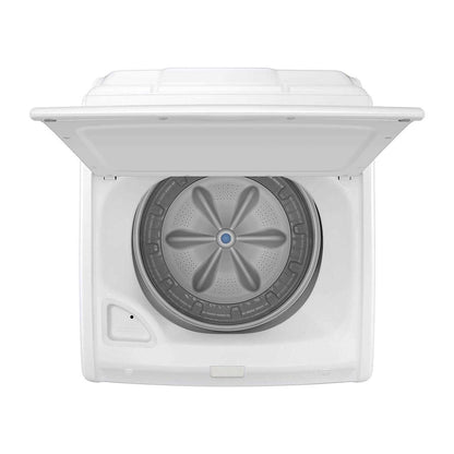 Samsung White Top Load Laundry Pair - WA41A3000AW Washer And DVE41A3000W Electric Dryer