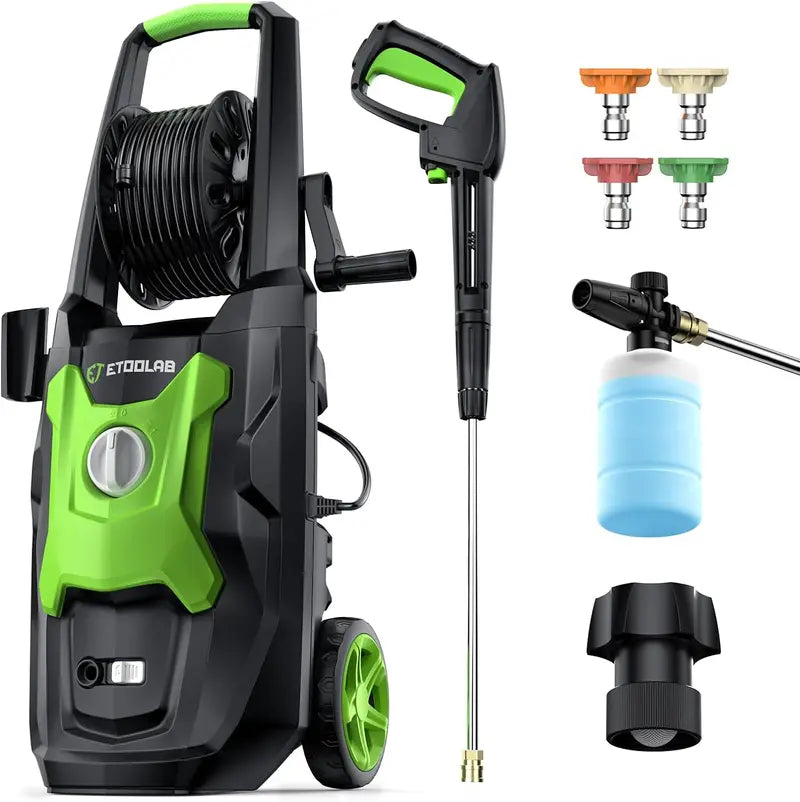 Orange Electric Pressure Washer 3800PSI 2.4GPM, 5 Nozzles, Dual Water Intake, 35FT Cord