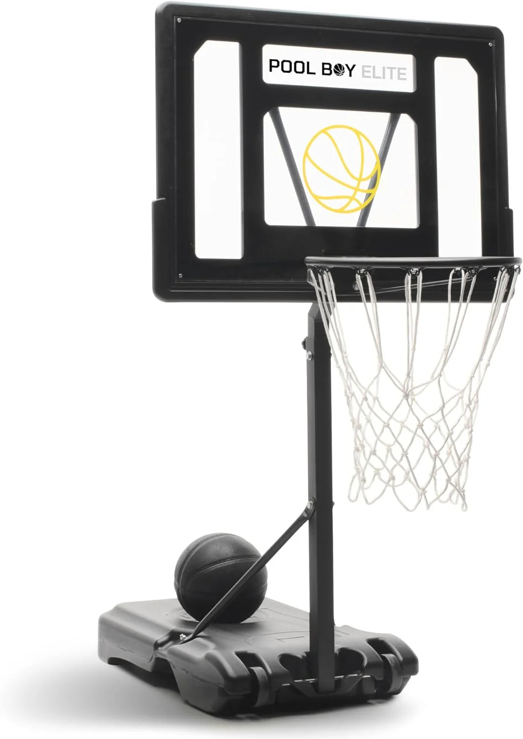POOL BOY SPORTS Poolside Basketball Hoop With Composite Leather Basketball, Air Pump And Tools - Pool Boy Elite