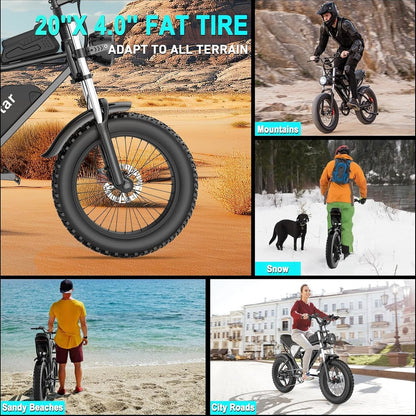 Electric Bike 2000W 52V 30-180 Miles All-Terrain Fat Tire E-Bike - Q20