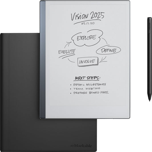 reMarkable 2 10.3 in Paper Tablet With Marker Plus And Premium Leather Book Folio - Black
