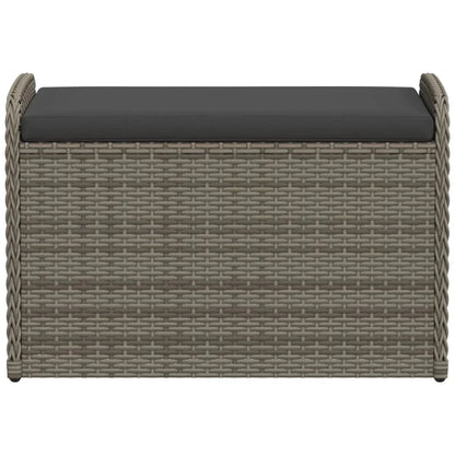 vidaXL Outdoor Poly Rattan Storage Bench With Cushion, Black, 45.3 x 20.1 x 20.5 in