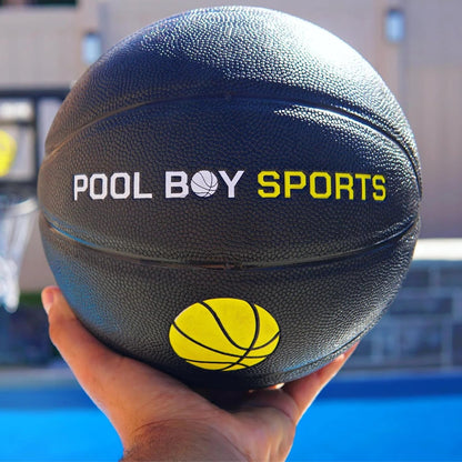 POOL BOY SPORTS Poolside Basketball Hoop With Composite Leather Basketball, Air Pump And Tools - Pool Boy Elite