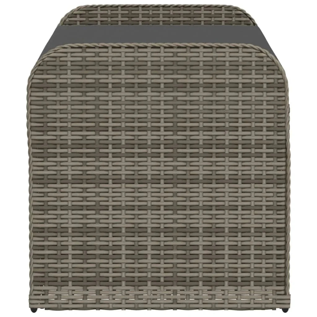 vidaXL Outdoor Poly Rattan Storage Bench With Cushion, Black, 45.3 x 20.1 x 20.5 in