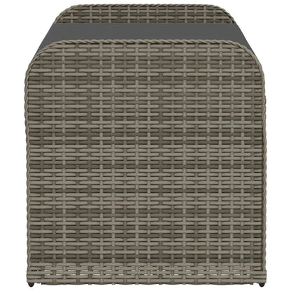 vidaXL Outdoor Poly Rattan Storage Bench With Cushion, Black, 45.3 x 20.1 x 20.5 in
