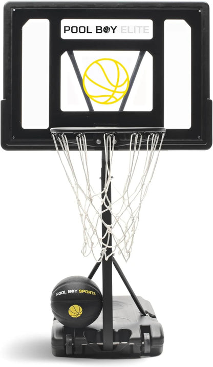 POOL BOY SPORTS Poolside Basketball Hoop With Composite Leather Basketball, Air Pump And Tools - Pool Boy Elite