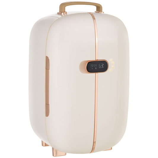HOMCOM Portable Beauty Fridge, 0.4 Cu. Ft, 12 L, 10.75 in L x 10.75 in W x 17.5 in H - 800-136WT